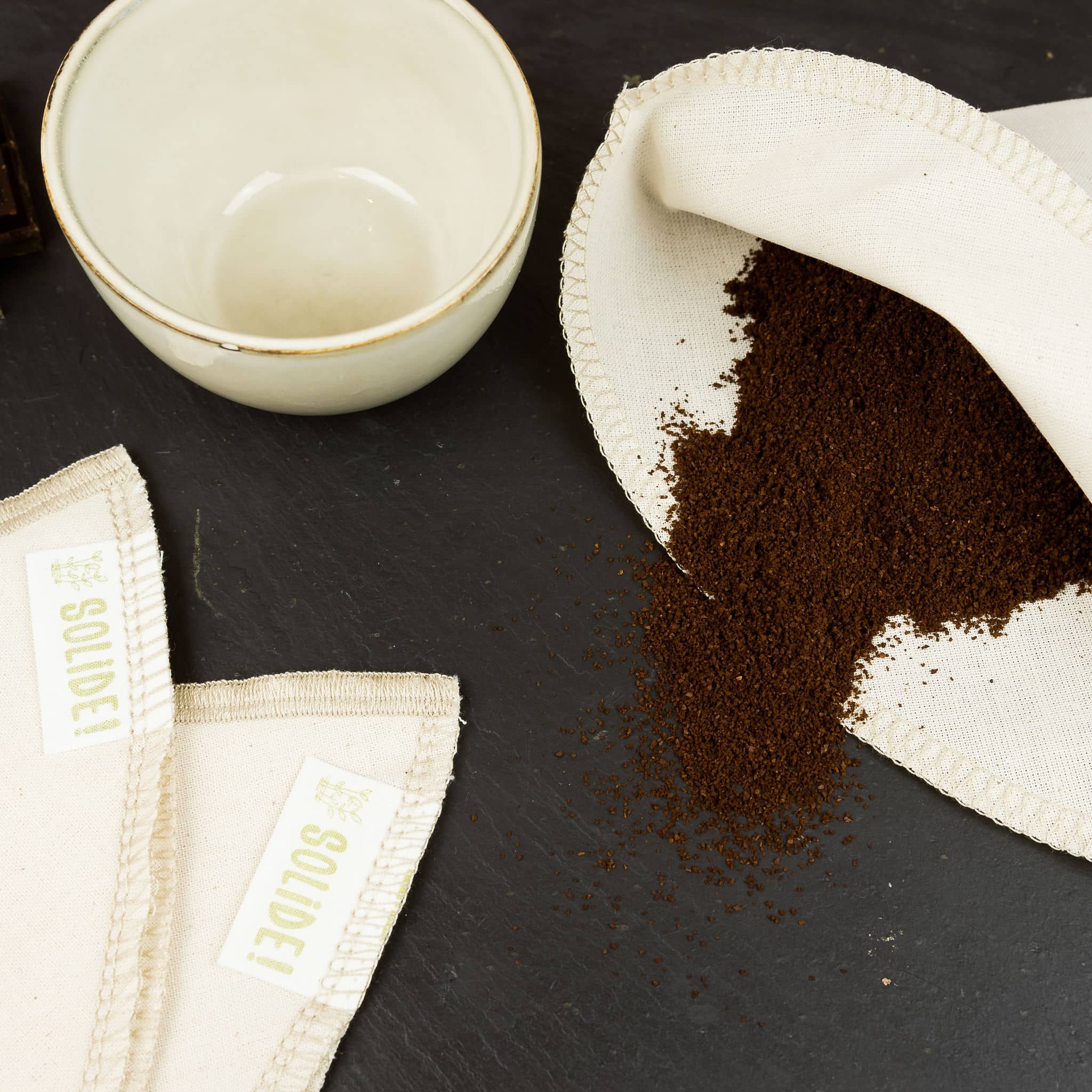 Filtre à café Eco-conseils en coton biologique certifié GOTS