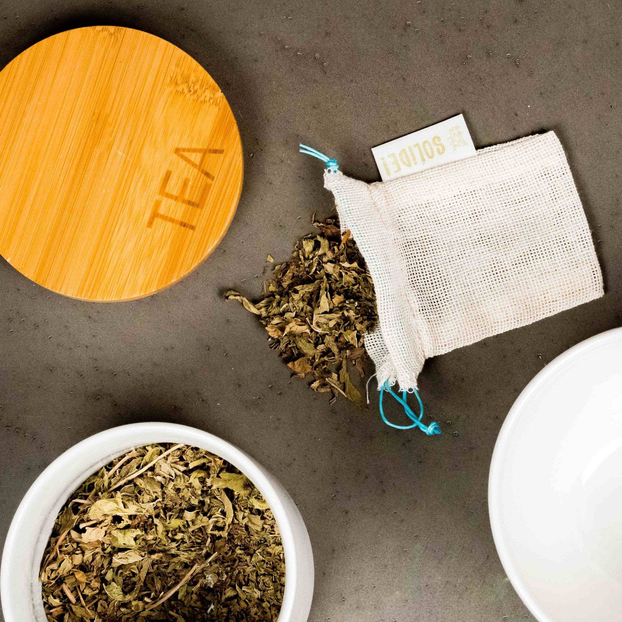 Sachet de thé/Filtre/infuseur à thé, réutilisable en tissu