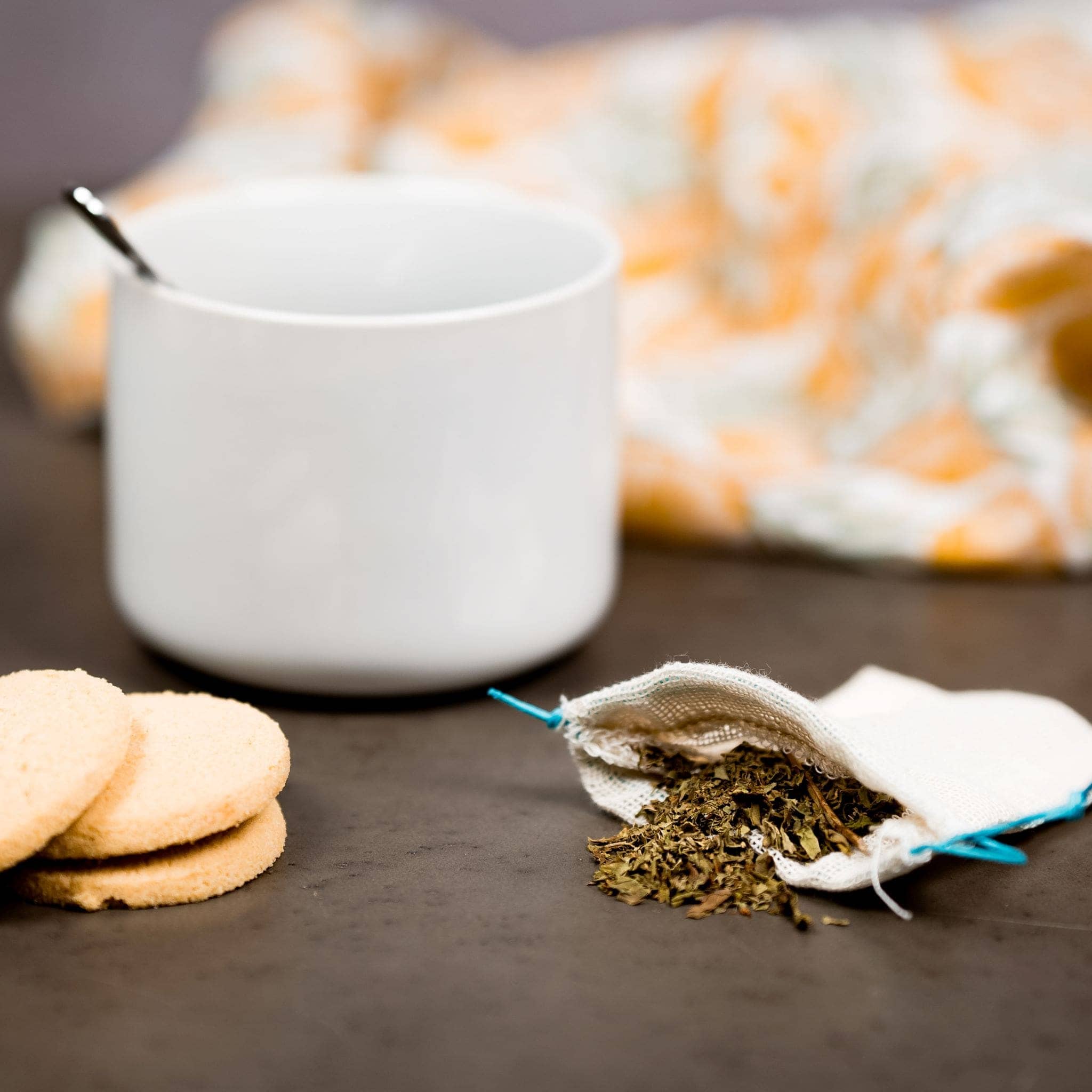 Sachet de thé lavable & réutilisable en tissu - Solide !