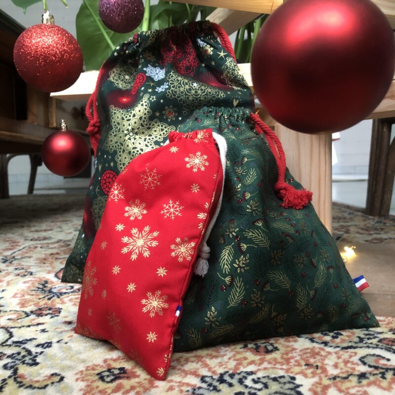 Grand Sac Cadeau Réutilisable de Noël