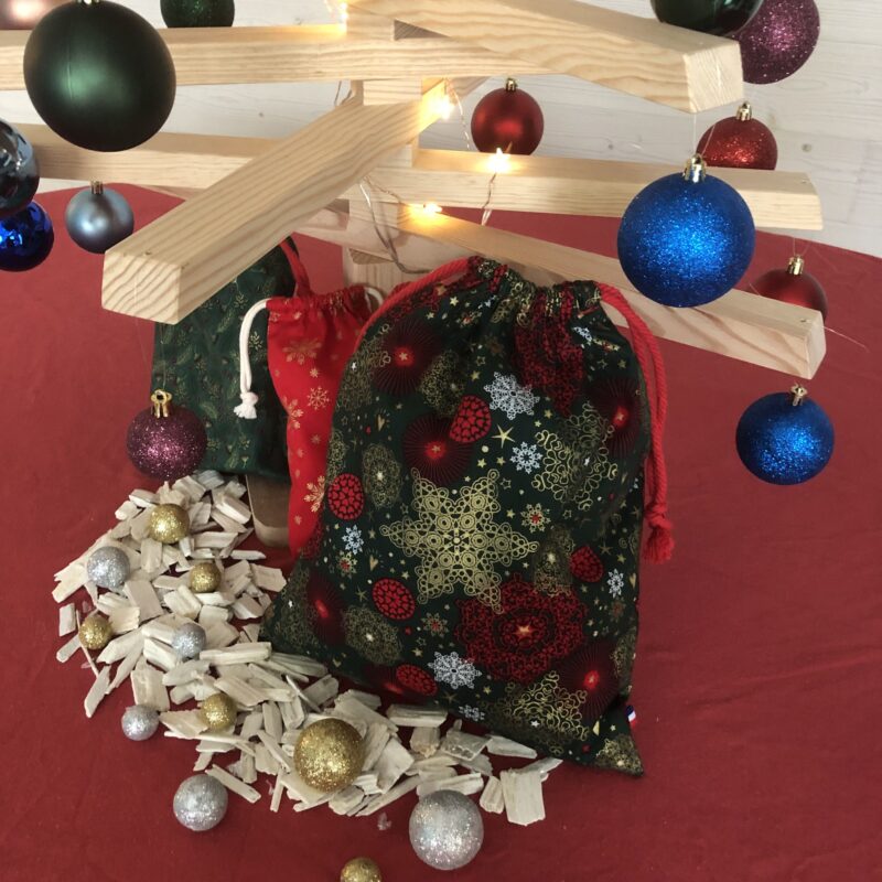 Grand Sac Cadeau Réutilisable de Noël