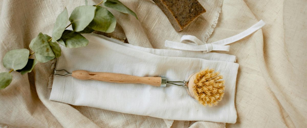 Kit Brosse à Vaisselle écologique En Bois - 1 Manche + 3 Têtes Remplaçables (sisal, Coco) + éponge Et Chiffons - Nettoyage Doux