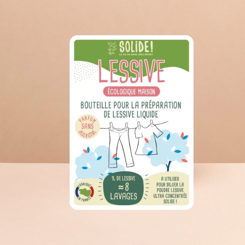 etiquette à coller sur bouteille 1L pour fabriquer sa lessive maison à diluer